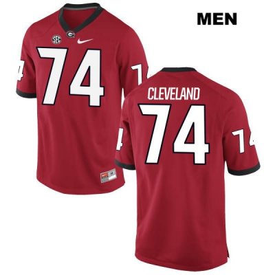 Men's Georgia Bulldogs NCAA #74 Ben Cleveland Nike Stitched Red Authentic College Football Jersey IGS6354WA
